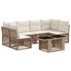 vidaXL Conjunto de Sof&aacute; de Jardim 7 unid. Bege vime PE