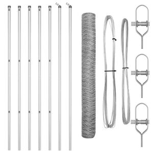 vidaXL Poste de Cerca Prateado