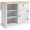vidaXL Conjunto de Ilha de Cozinha 2 unid. Branco e Cera de Mel