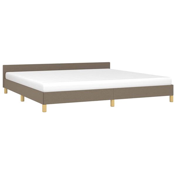 vidaXL Cama sem colchão 200x200 cm tecido cinzento-acastanhado