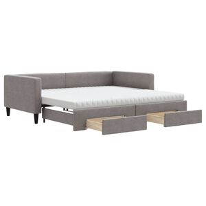 vidaXL Sof&aacute;-cama c/ gavet&atilde;o/gavetas 100x200cm tecido cinza-acastanhado