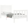vidaXL Cama sem colch&atilde;o 90x200 cm madeira de pinho maci&ccedil;a branco