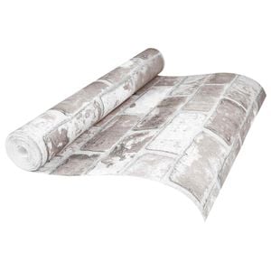vidaXL Papel de Parede 3D S&oacute;lido Tijolo 10 x 0,53 m Tecido N&atilde;o Tecido