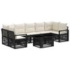 vidaXL Conjunto de Sof&aacute; de Jardim 8 unid. Preto e Branco Creme vime PE