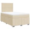 vidaXL Cama boxspring com colch&atilde;o 120x190 cm tecido cor creme