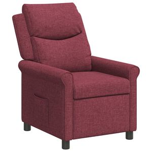 vidaXL Poltrona reclin&aacute;vel Vinho Vermelho 69 x 93 x 102 cm Tecido