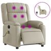 vidaXL Poltrona massagens reclin&aacute;vel el&eacute;trica couro artificial creme