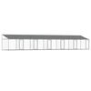 vidaXL Jaula para c&atilde;o com telhado/portas 12x2x2m a&ccedil;o galvanizado cinza