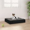 vidaXL Cama para cães 51,5x44x9 cm madeira de pinho maciça preto