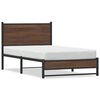 vidaXL Estrutura de cama sem colch&atilde;o 100x190cm metal carvalho castanho