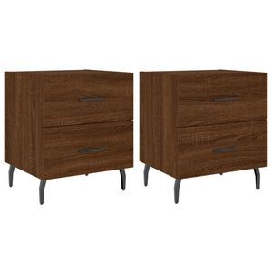 vidaXL Mesa de cabeceira 2 pcs derivados de madeira carvalho castanho