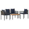 vidaXL Conjunto de M&oacute;veis para Exterior 4 pcs Cinza e Azul Marinho