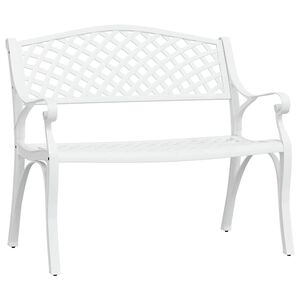 vidaXL Banco de jardim 102 cm alum&iacute;nio fundido branco