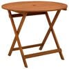 vidaXL Mesa de Jardim Dobr&aacute;vel Castanho &Oslash; 90 x 75 cm