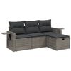 vidaXL 4 pcs conjunto sof&aacute;s de jardim c/ almofad&otilde;es vime PE cinzento