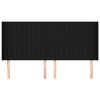 vidaXL Cabeceira de cama c/ abas tecido 203x16x118/128 cm preto