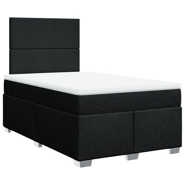 vidaXL Cama boxspring com colch&atilde;o 120x190 cm tecido preto