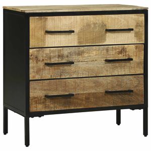 vidaXL Buffet com gaveta 70 x 35 x 70 cm Madeira de mangueira maci&ccedil;a