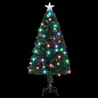 vidaXL Árvore de Natal pré-iluminada c/ suporte 120 cm fibra ótica