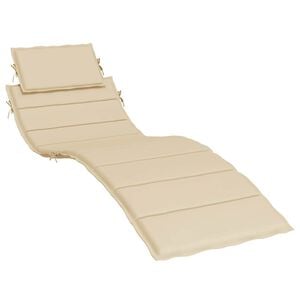 vidaXL Almofad&atilde;o p/ espregui&ccedil;adeira 186x58x4 cm tecido oxford bege