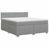 vidaXL Cama box spring com colch&atilde;o Cinzento-claro 140 x 200 cm Tecido