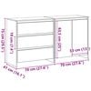 vidaXL Buffet 2 pcs Preto 70 x 41 x 75 cm Madeira processada