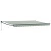 vidaXL Toldo retr&aacute;til Verde e Branco 500 &times; 300 cm Poli&eacute;ster e Metal