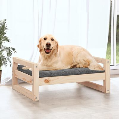 vidaXL Cama para cães 75,5x55,5x28 cm madeira de pinho maciça