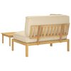 vidaXL Conjunto de Sof&aacute;s Liso 2 pcs Bege Madeira S&oacute;lida de Ac&aacute;cia