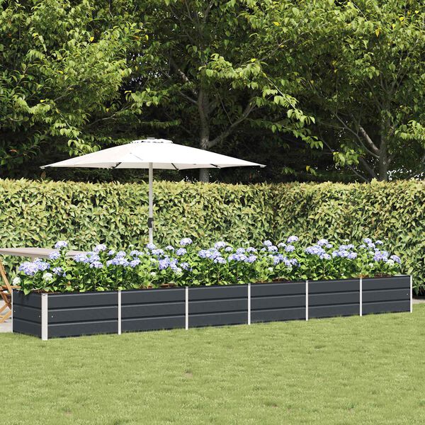 vidaXL Floreira Antracite 480 x 80 x 45 cm A&ccedil;o