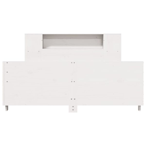 vidaXL Cama sem colch&atilde;o 150x200 cm madeira de pinho maci&ccedil;a branco