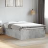 vidaXL Estrutura de cama 135x190 cm derivados de madeira cinza cimento