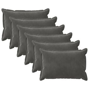 vidaXL Almofada com travesseiro HOUTEN 6 unid. Cinzento-Escuro Veludo