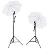 vidaXL Kit estúdio fotográfico com lâmpadas/sombrinhas/fundo/refletor