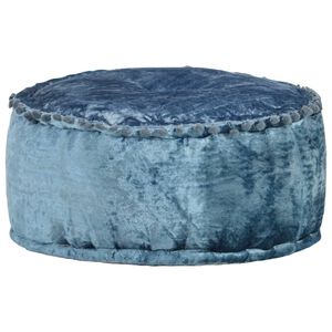 vidaXL Pufe redondo 40x20 cm veludo azul