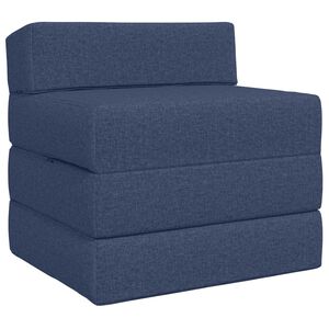 vidaXL Sof&aacute; Cama Dobr&aacute;vel Azul 200 x 70 x 15 cm Tecido