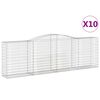 vidaXL Cestos gabi&atilde;o arqueados 10pcs 400x50x120/140 ferro galvanizado