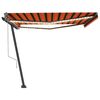 vidaXL Toldo autom. LED e sensor de vento 400x350 cm laranja/castanho