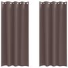 vidaXL Cortinas Blackout com Argolas 2 unid. Marrom Escuro Poli&eacute;ster