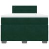 vidaXL Cama boxspring com colch&atilde;o 120x190 cm veludo verde-escuro