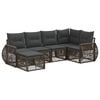 vidaXL Conjunto de Sof&aacute; de Jardim 6 pcs Cinza e Cinza Escuro vime PE