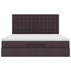 vidaXL Estrutura de cama otomana com colchão tecido castanho escuro