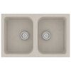 vidaXL Pia de cozinha Bege 76 x 48 x 30 cm Quartzo e Resina