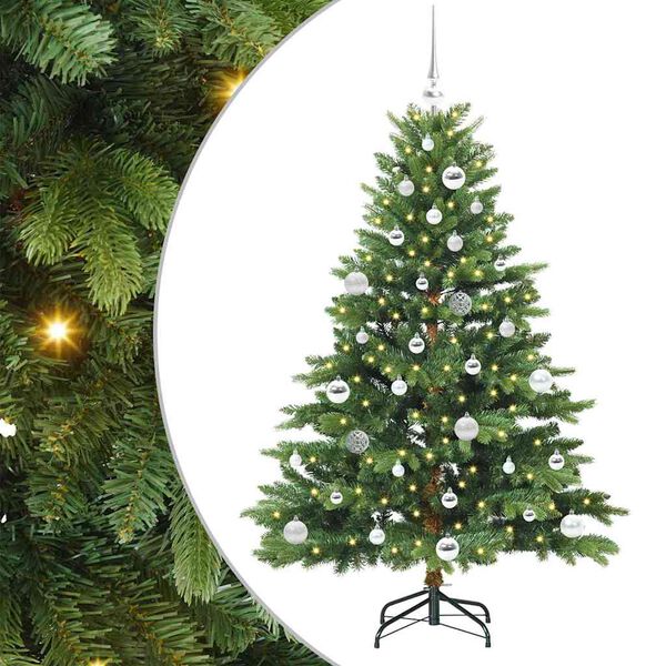 vidaXL &Aacute;rvore de Natal Artificial com 150 LEDs Verde 150 cm PE e PVC