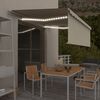 vidaXL Toldo retr&aacute;til manual com estore e luzes LED 4x3 m cor creme