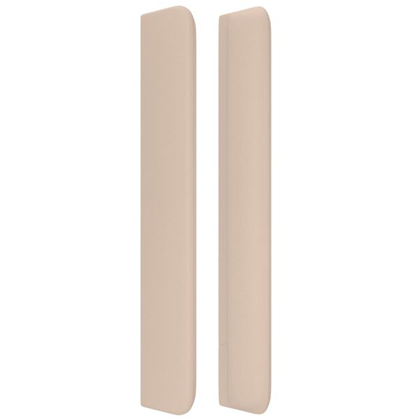 vidaXL Cabeceira cama c/ abas couro artif. 103x16x118/128cm cappuccino