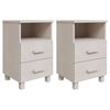 vidaXL Mesas cabeceira HAMAR 2pcs 40x35x62 cm pinho maci&ccedil;o branco