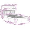 vidaXL Cama com estante sem colch&atilde;o 135x190 cm pinho maci&ccedil;o