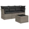 vidaXL 4 pcs conjunto sof&aacute;s de jardim c/ almofad&otilde;es vime PE cinzento