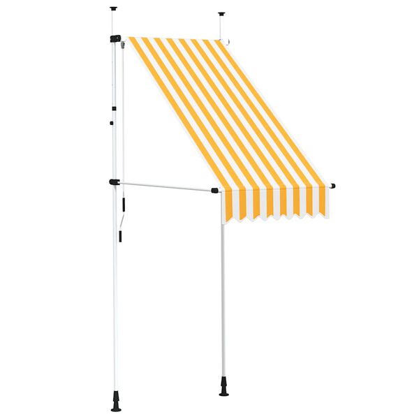 vidaXL Toldo retrátil manual 100 cm riscas laranja e branco